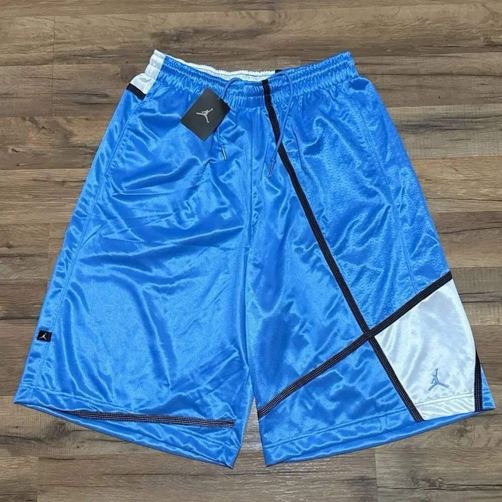 2007 Air Jordan UNC Blue Silky Dazzle Shiny Basketball Y2K 243740-412 Shorts